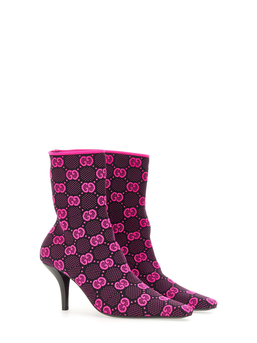 Knitted Medium Heel Boots with Contemporary Design