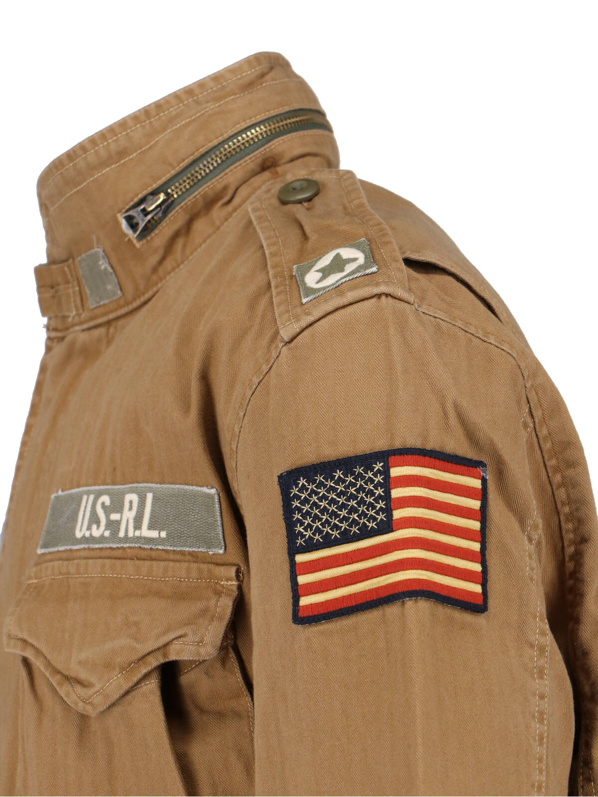 Structured Brown Jacket With Front Zipper And Functional Pockets
