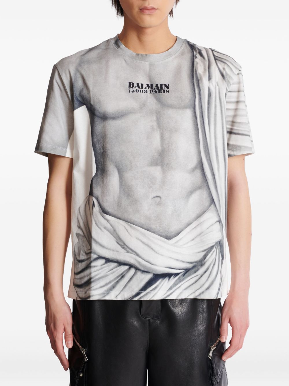 Art-Inspired Short-Sleeved T-Shirt with Graphic Print