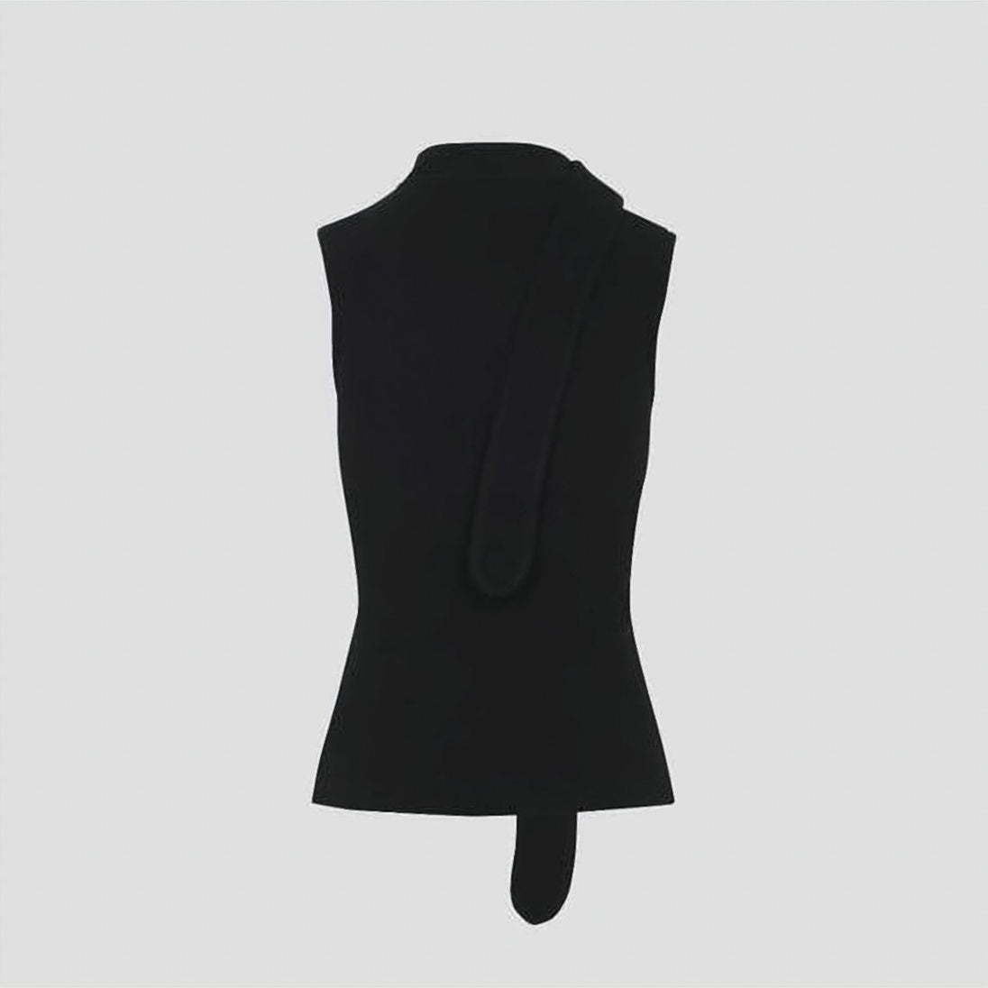 Asymmetrical Black Jersey Top