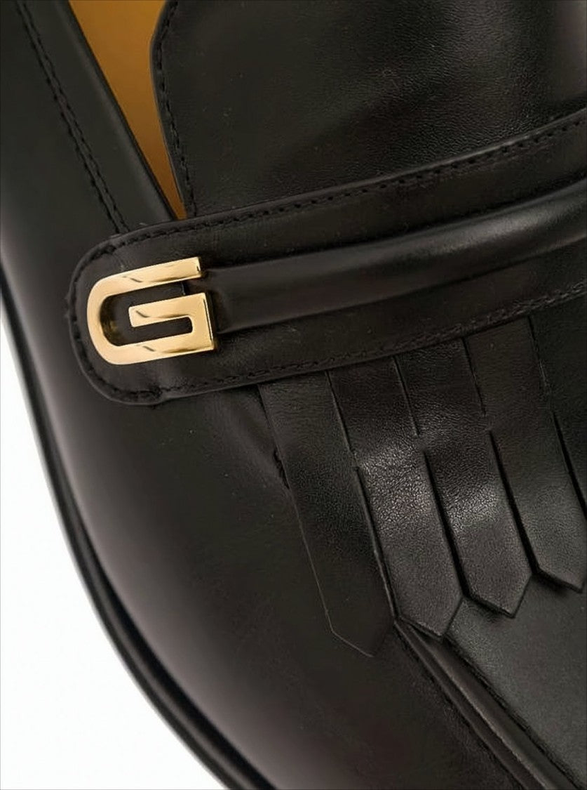 Leather Loafers With Fringe Detail