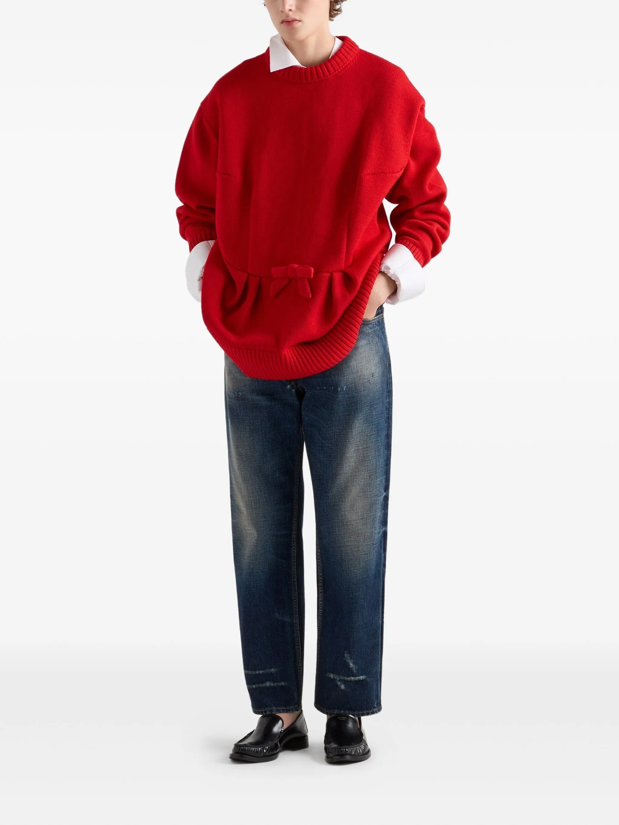 Medium Blue Relaxed-Fit Five-Pocket Jeans