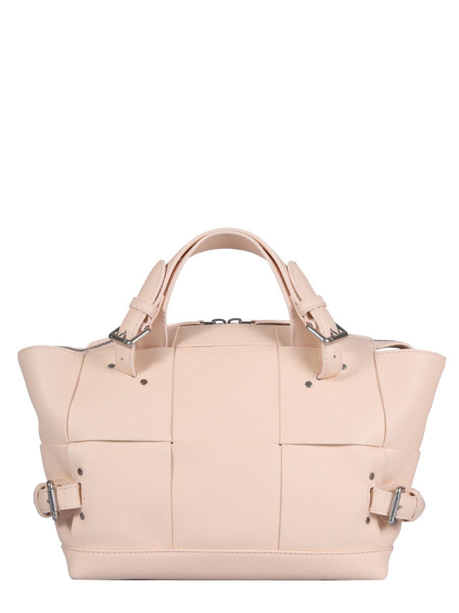 Structured Leather Shoulder Bag with Removable Strap