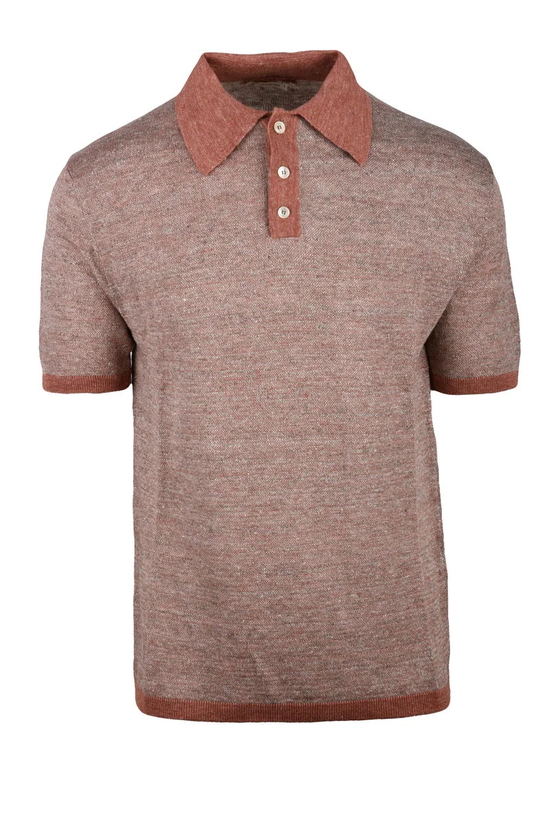 Knit Polo Linen - Rust