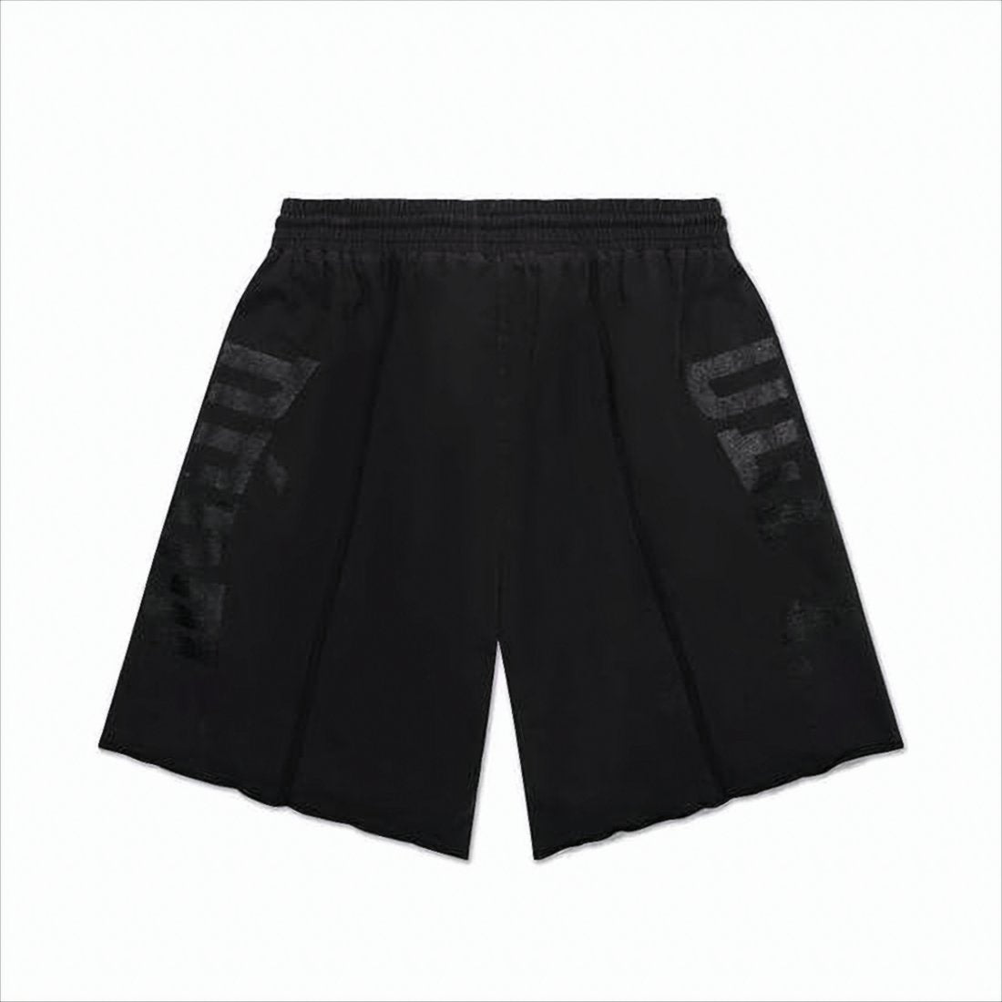 Relaxed-Fit Black Cotton Shorts with Drawstring Waist