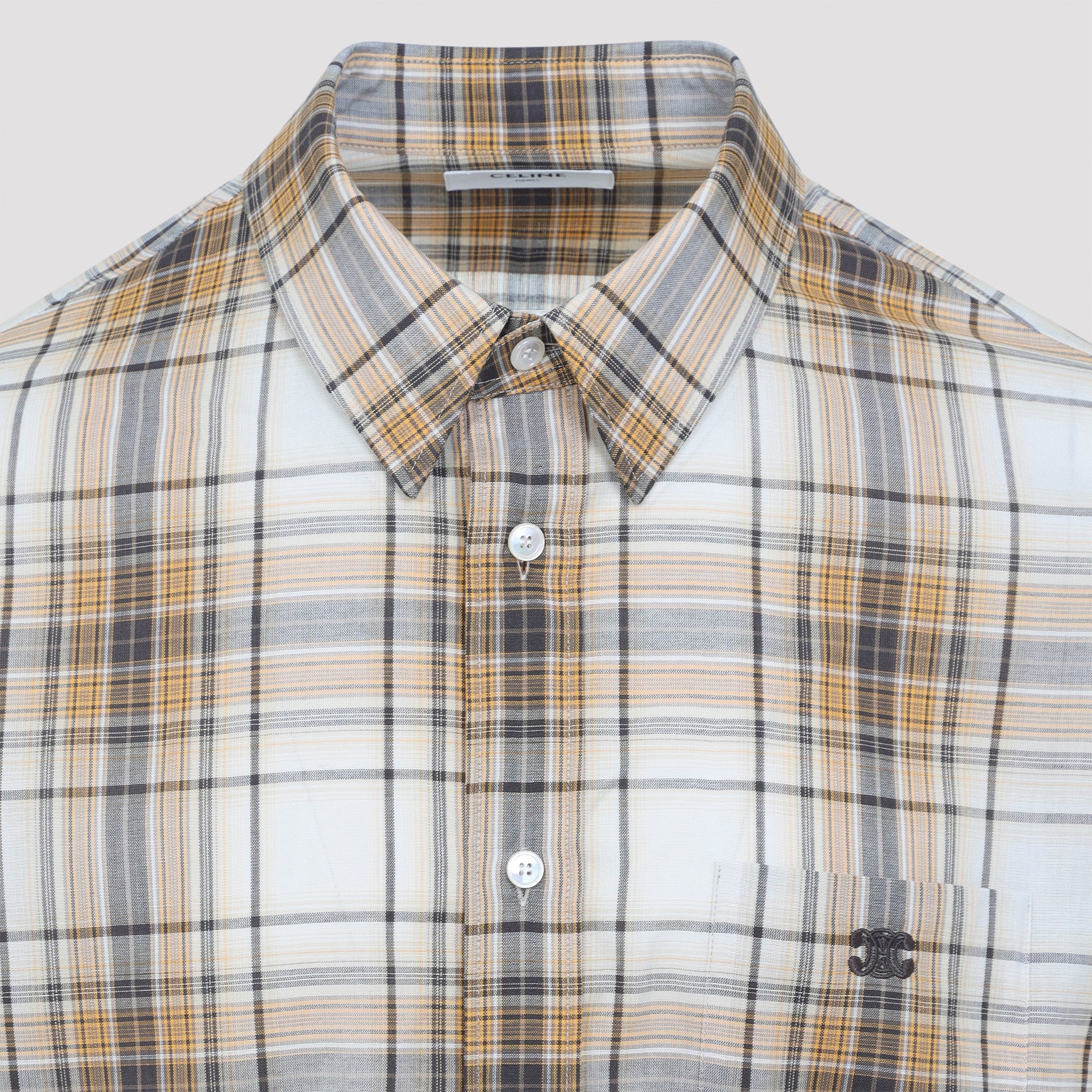 Loose-Fit Checked Shirt With Pointed Collar
