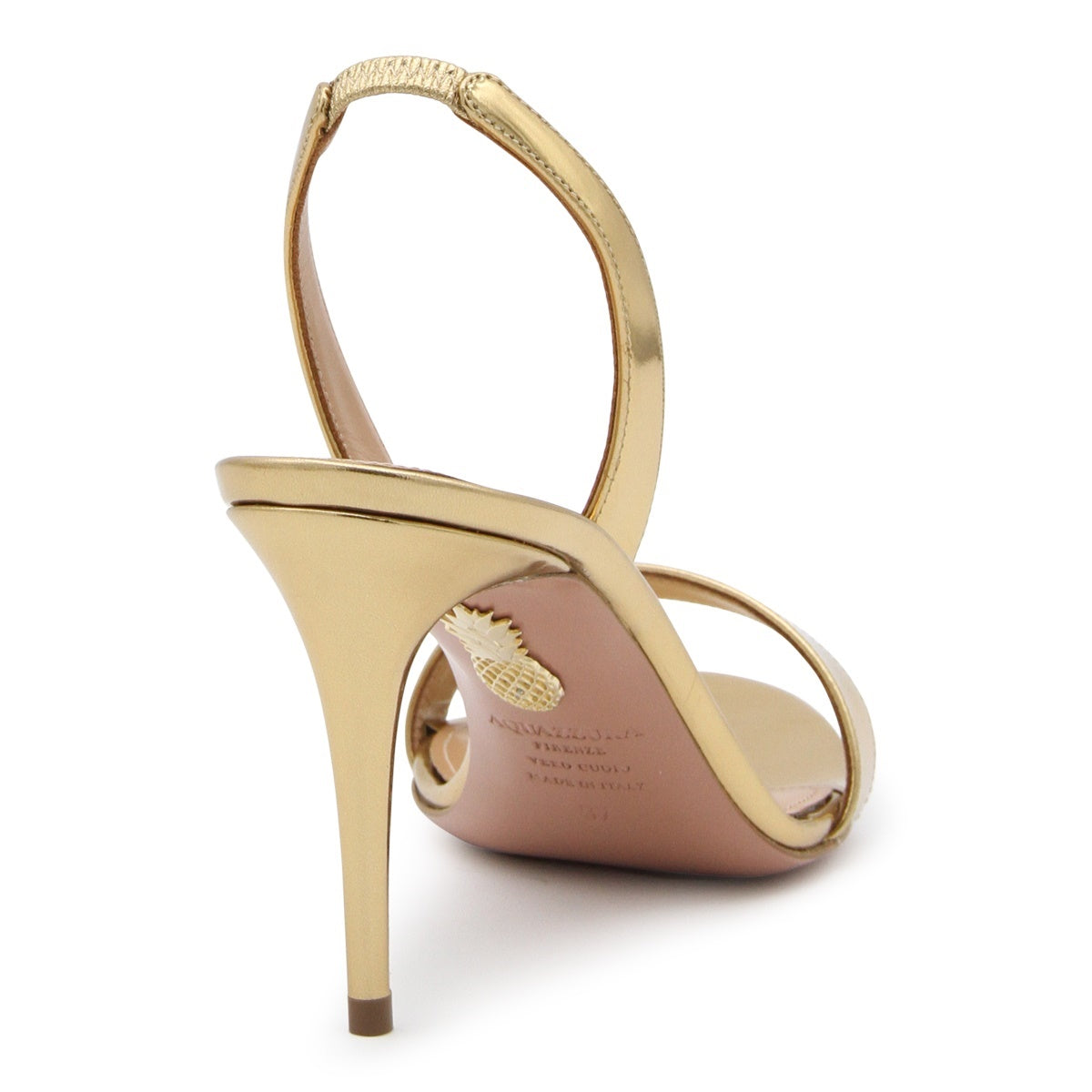 Gold-Tone Leather Sandals