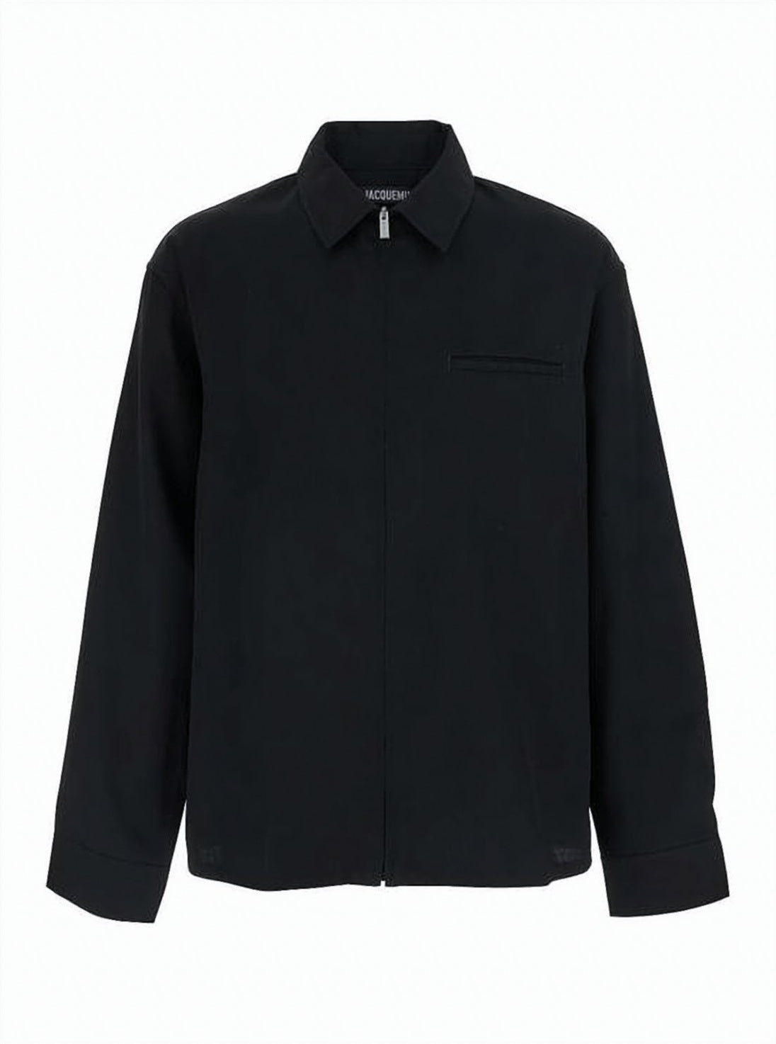 Straight-Cut Zip-Up Jacket With Classic Collar And Subtle Logo