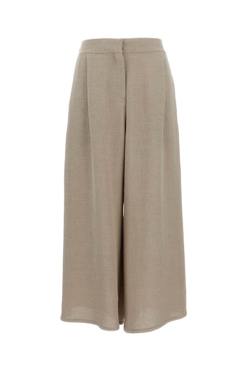 High-Waisted Wide-Leg Linen Trousers