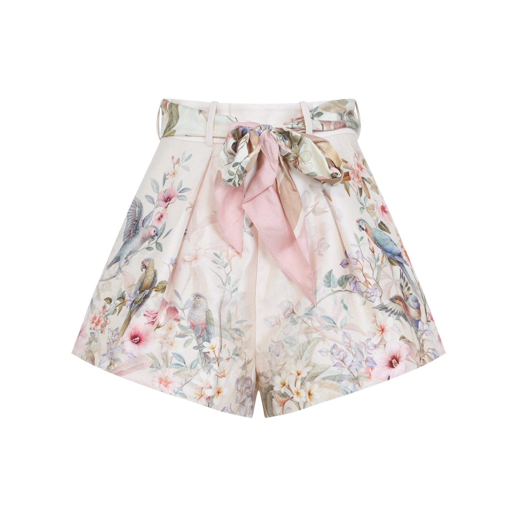High-Waisted Bermuda Shorts With Floral