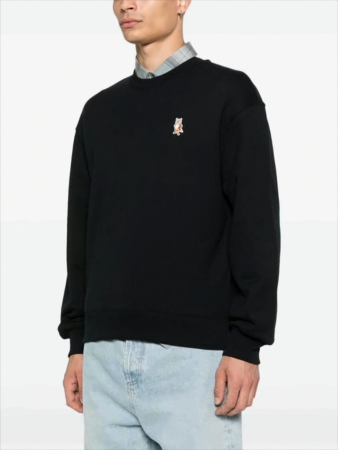 Classic Crew Neck Black Sweatshirt