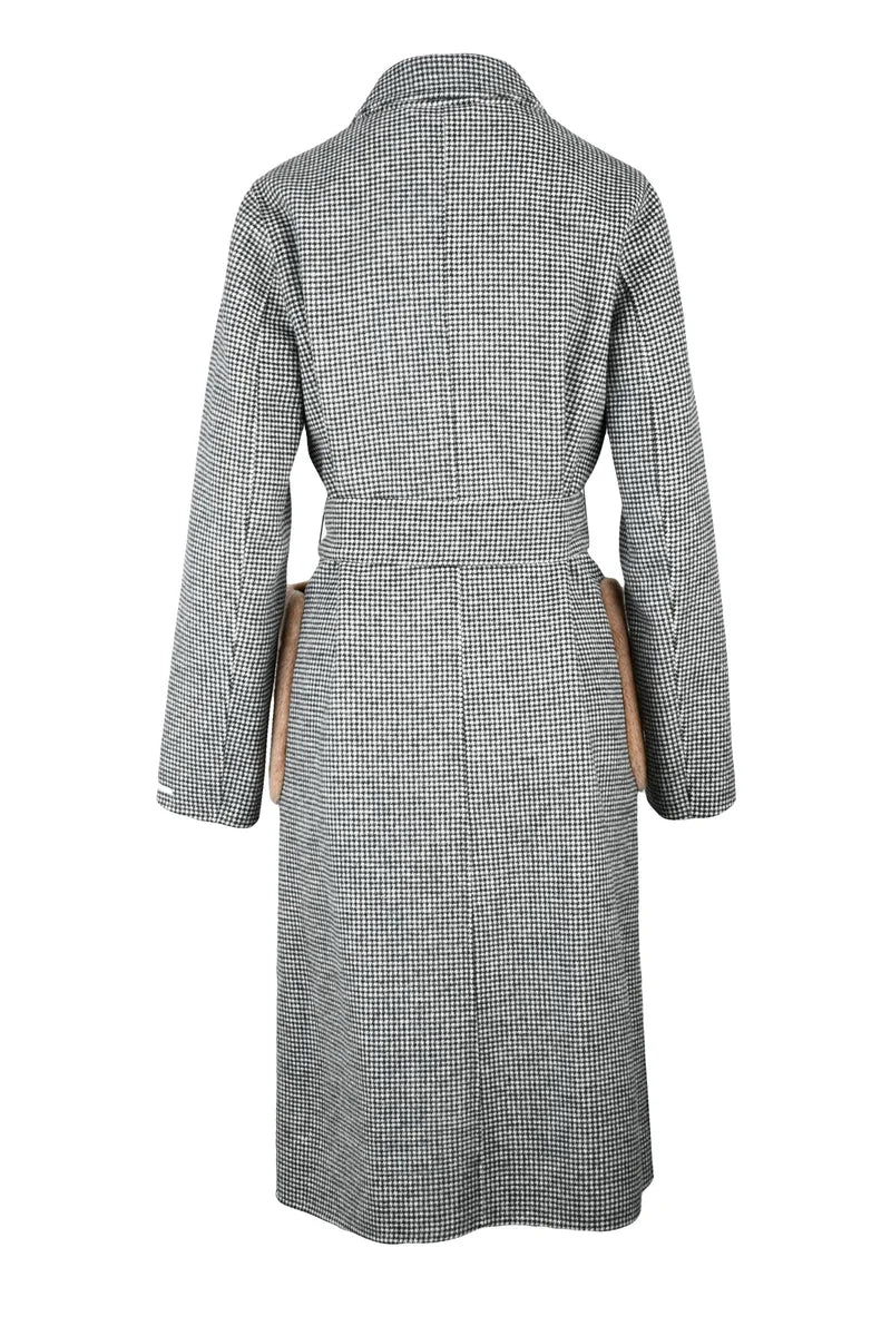 Double-Breasted Coat - Black/White