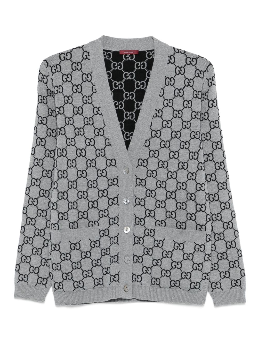 Reversible Gg Wool Jacquard Cardigan