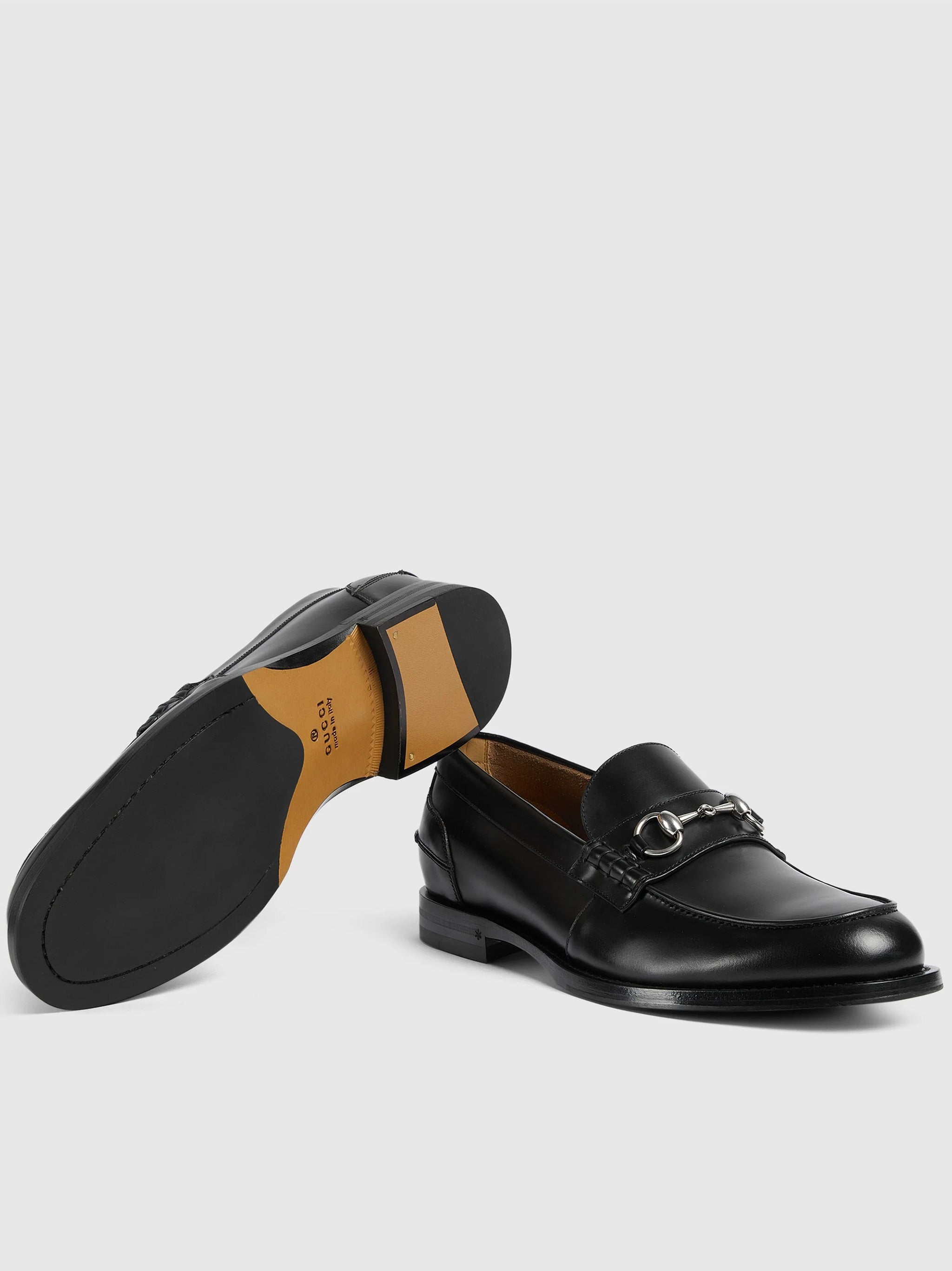 Black Terenze Silver Horsebit Leather Loafers