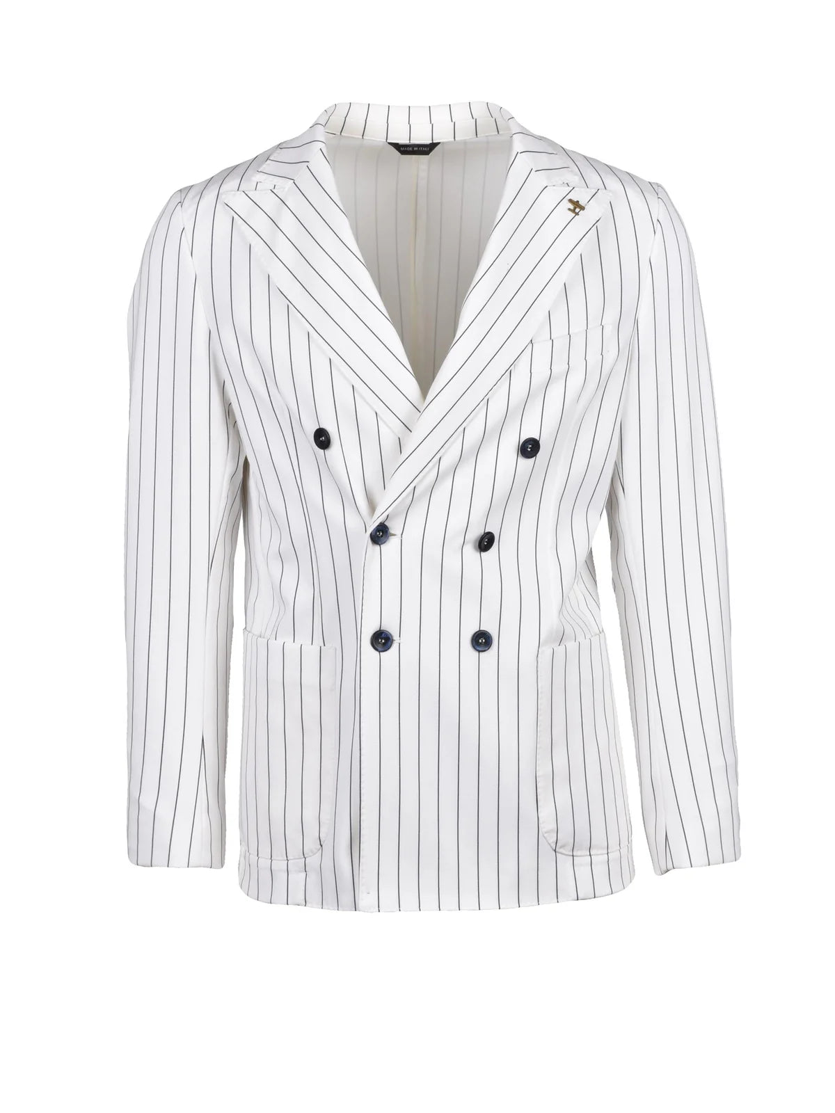 White Cotton Nylon Elastane Blazer Jacket