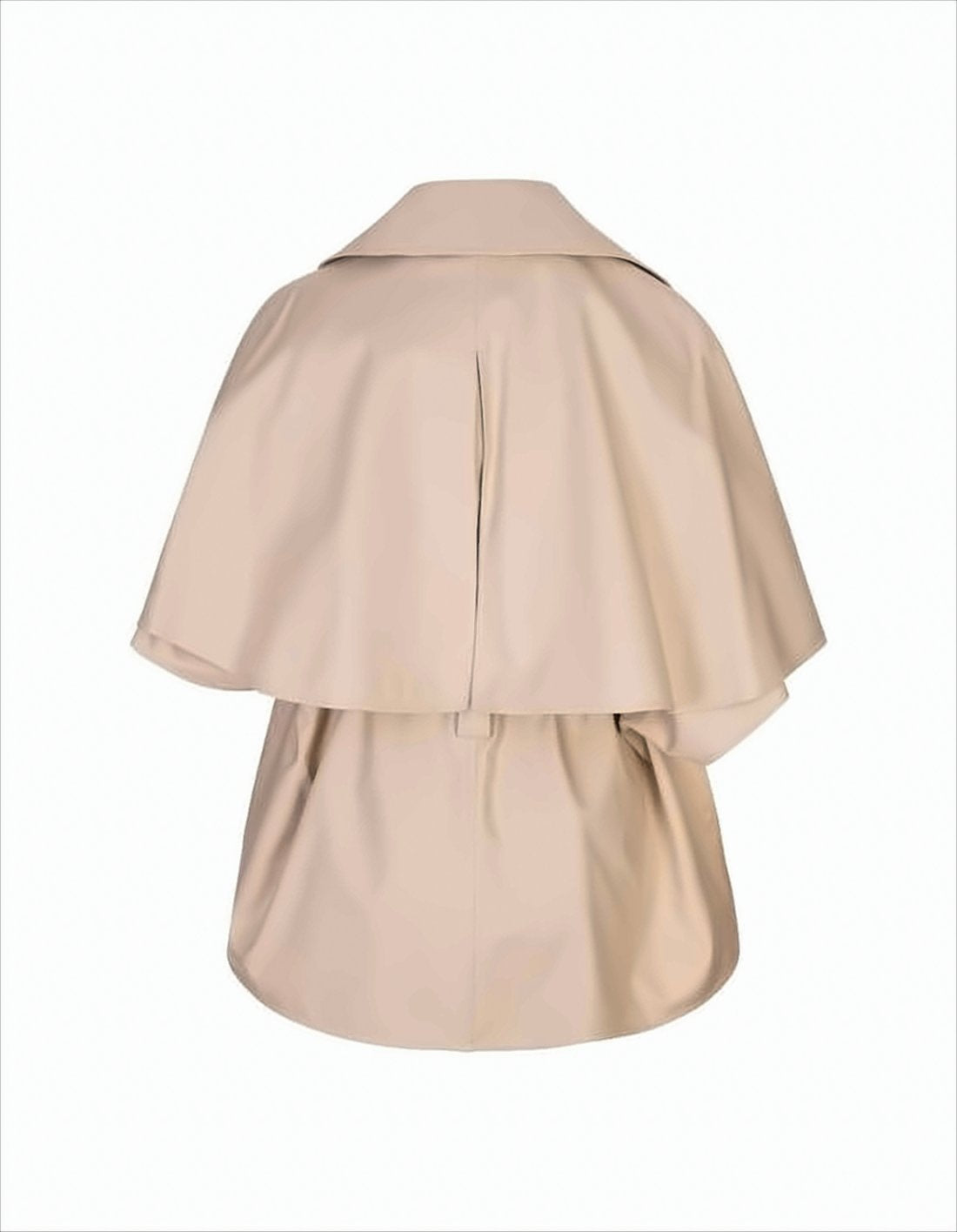Structured Cape-Style Jacket with Double-Breasted Front