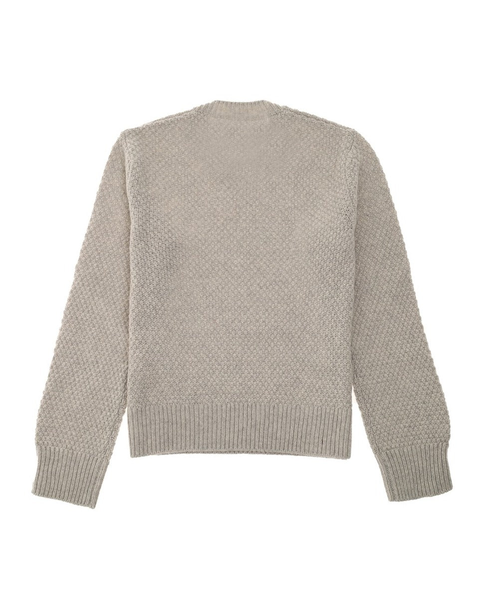 Slim-Fit Crew Sweater In Distinctive Moss Stitch