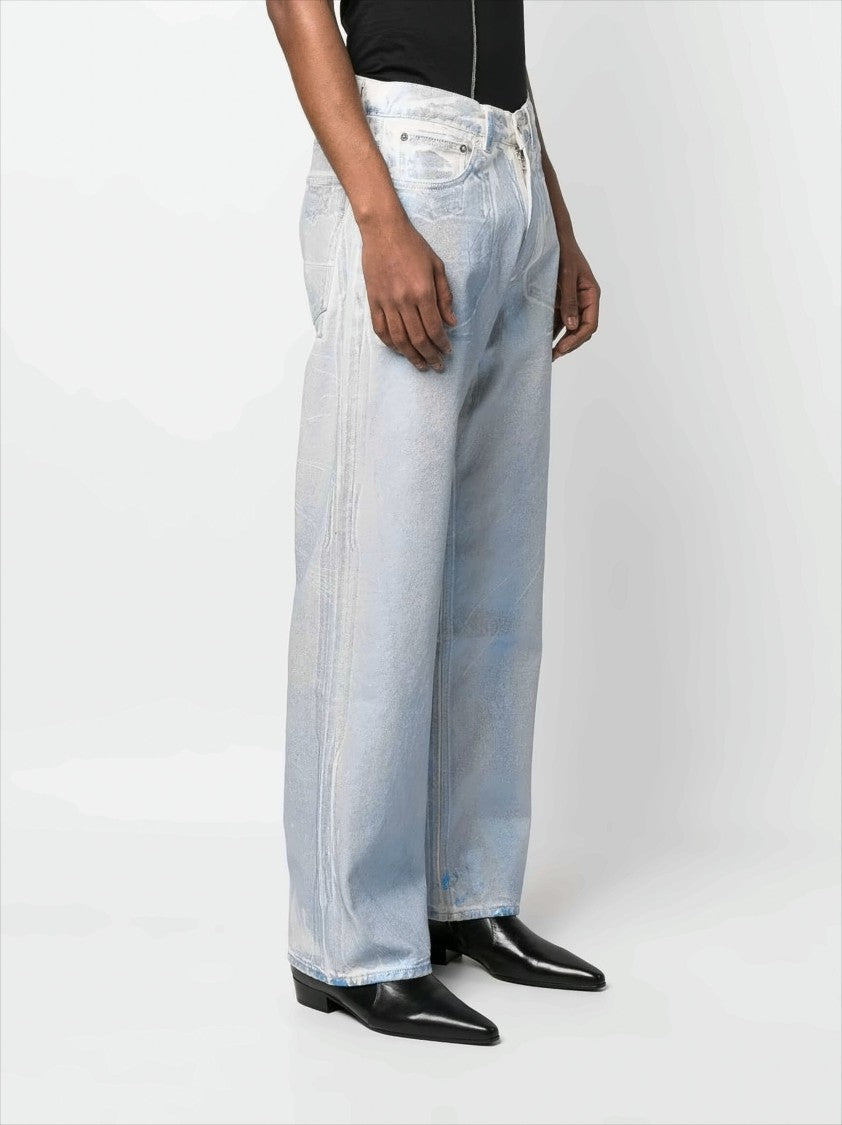 Loose-Fit Jeans with Foil Finish