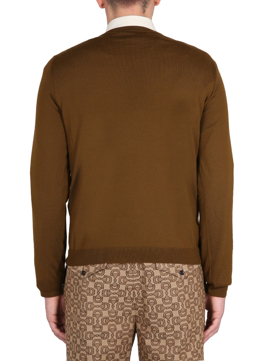 Smooth Wool Jersey with Distinctive Logo Embroidery