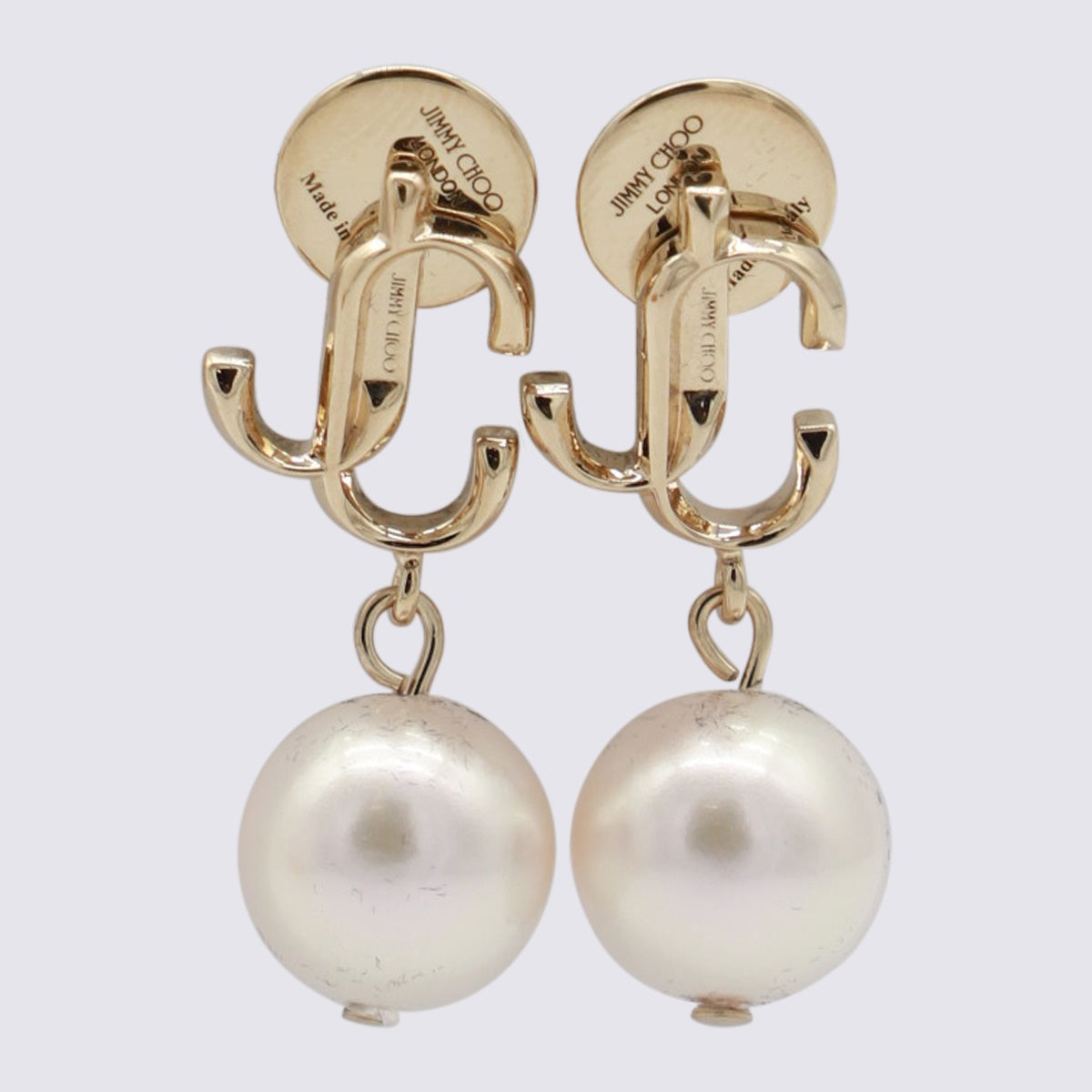Pearl-Embellished Gold-tone Brass Earrings