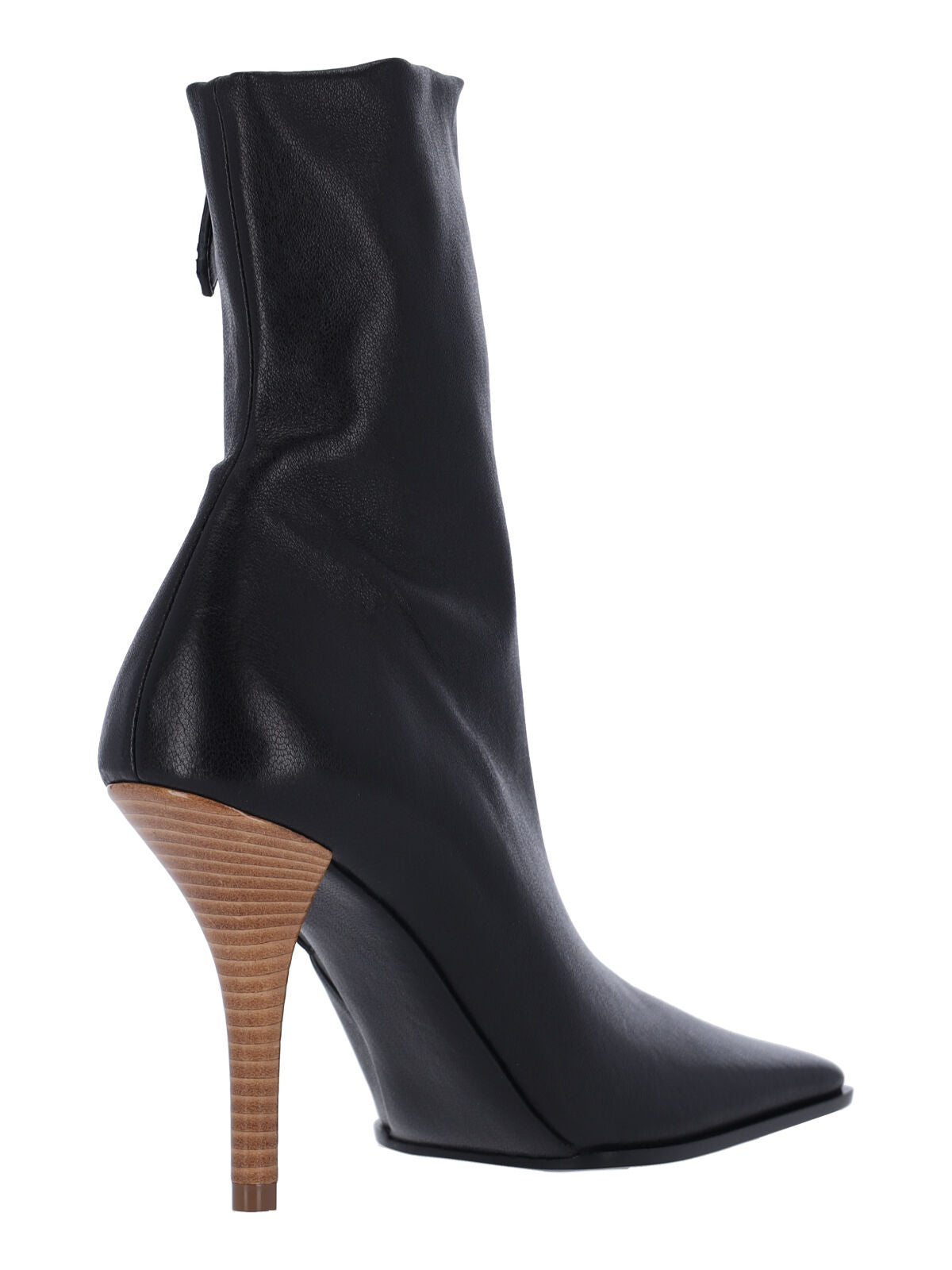 Black Sot Square Side Zip Ankle Boots