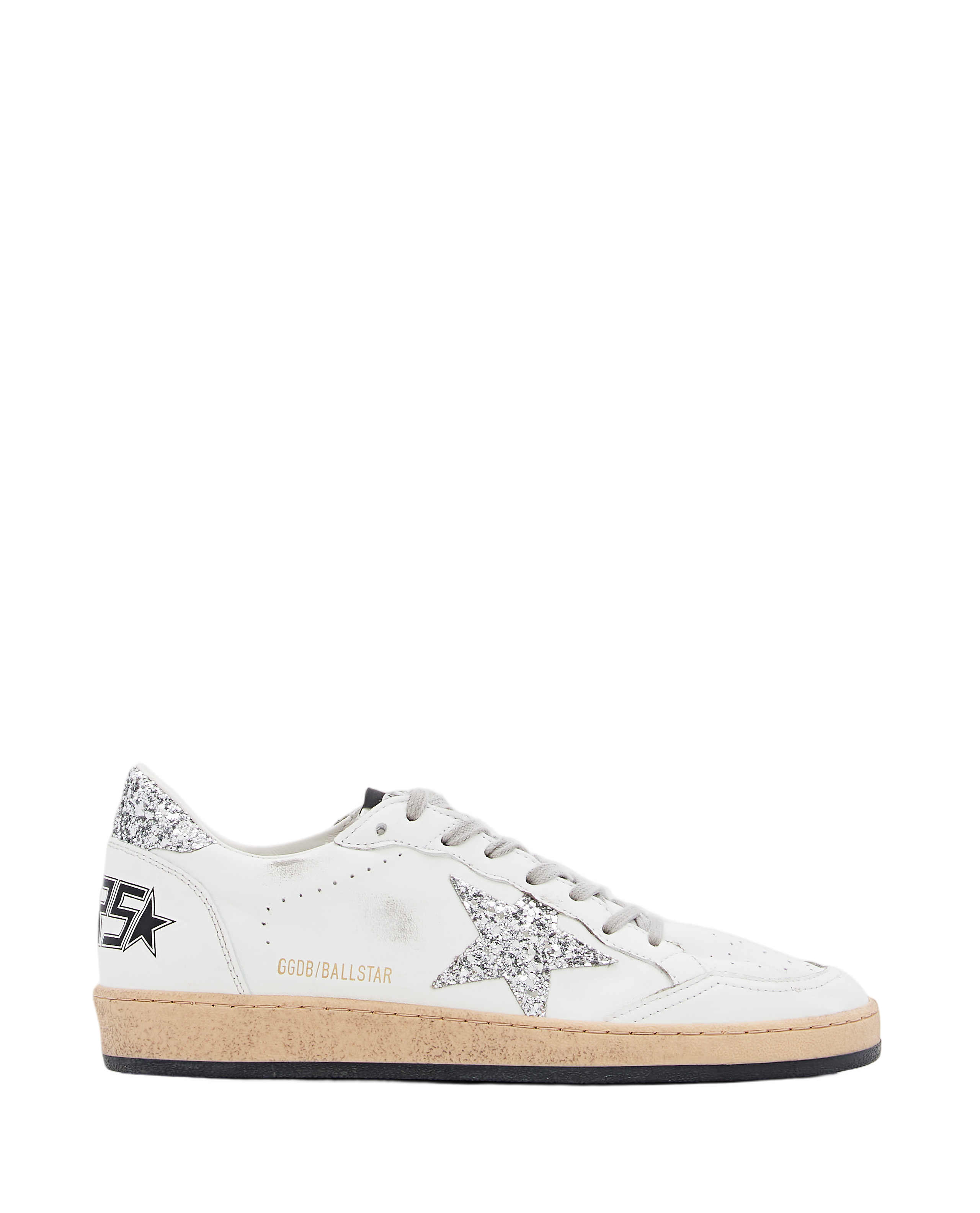 Ballstar Leather And Glitter Sneakers