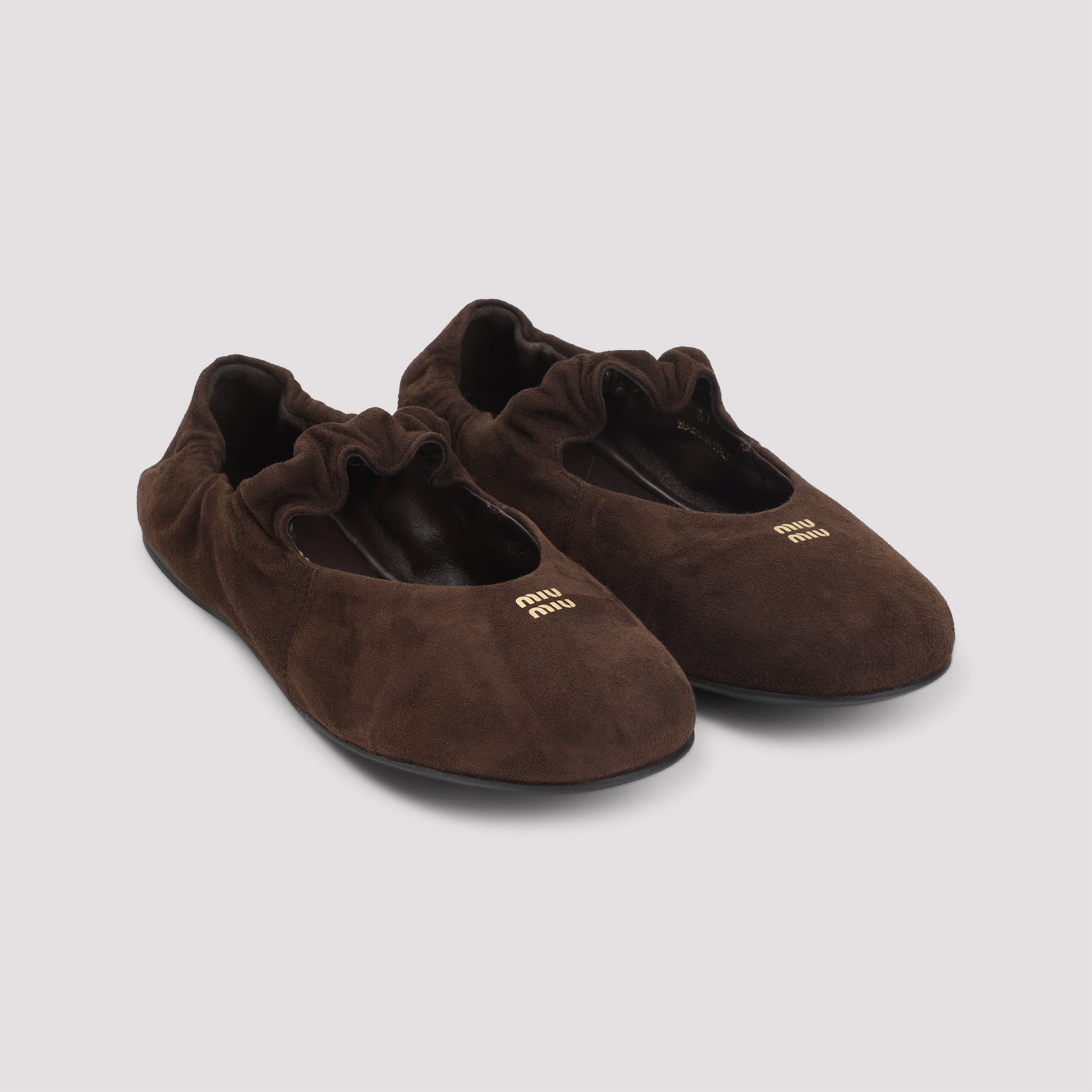 Dark Brown Suede Ballerina Flats