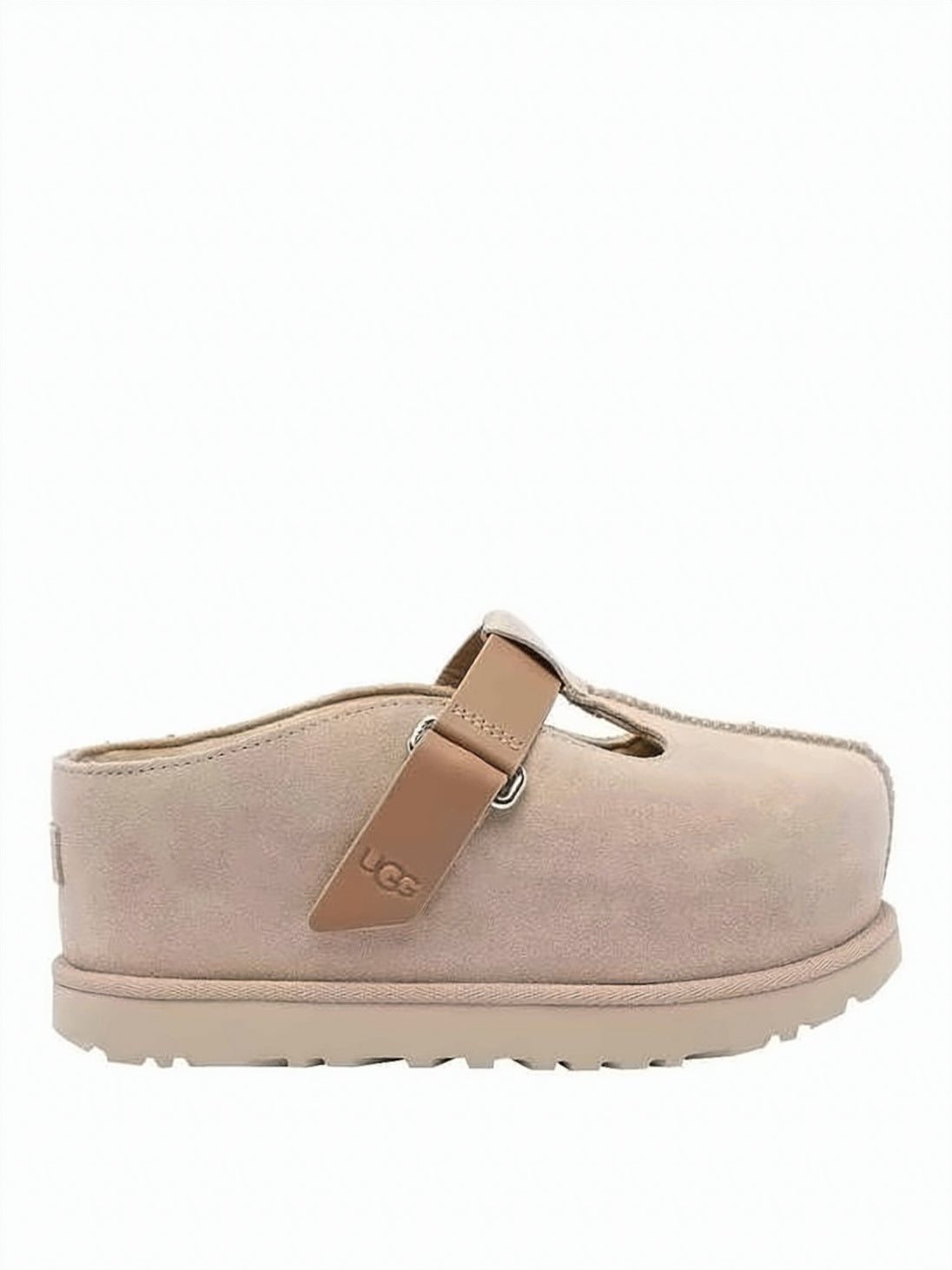 Suede Mule Slippers with Buckle Detail and EVA Sole
