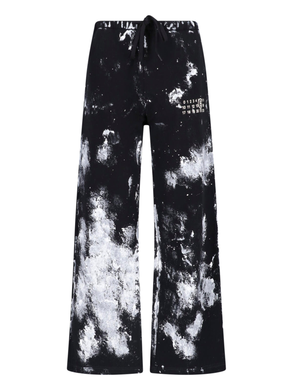 Black Distressed Splatter Pattern Sport Trousers