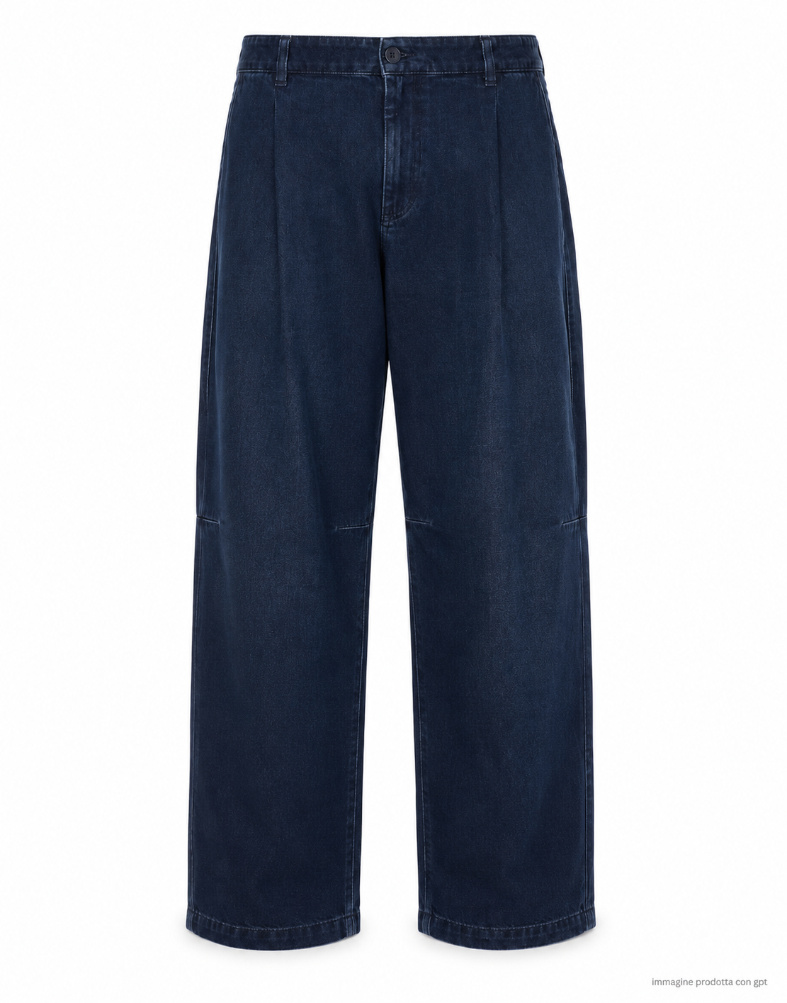 Dark Blue Cotton Regular Fit Trousers