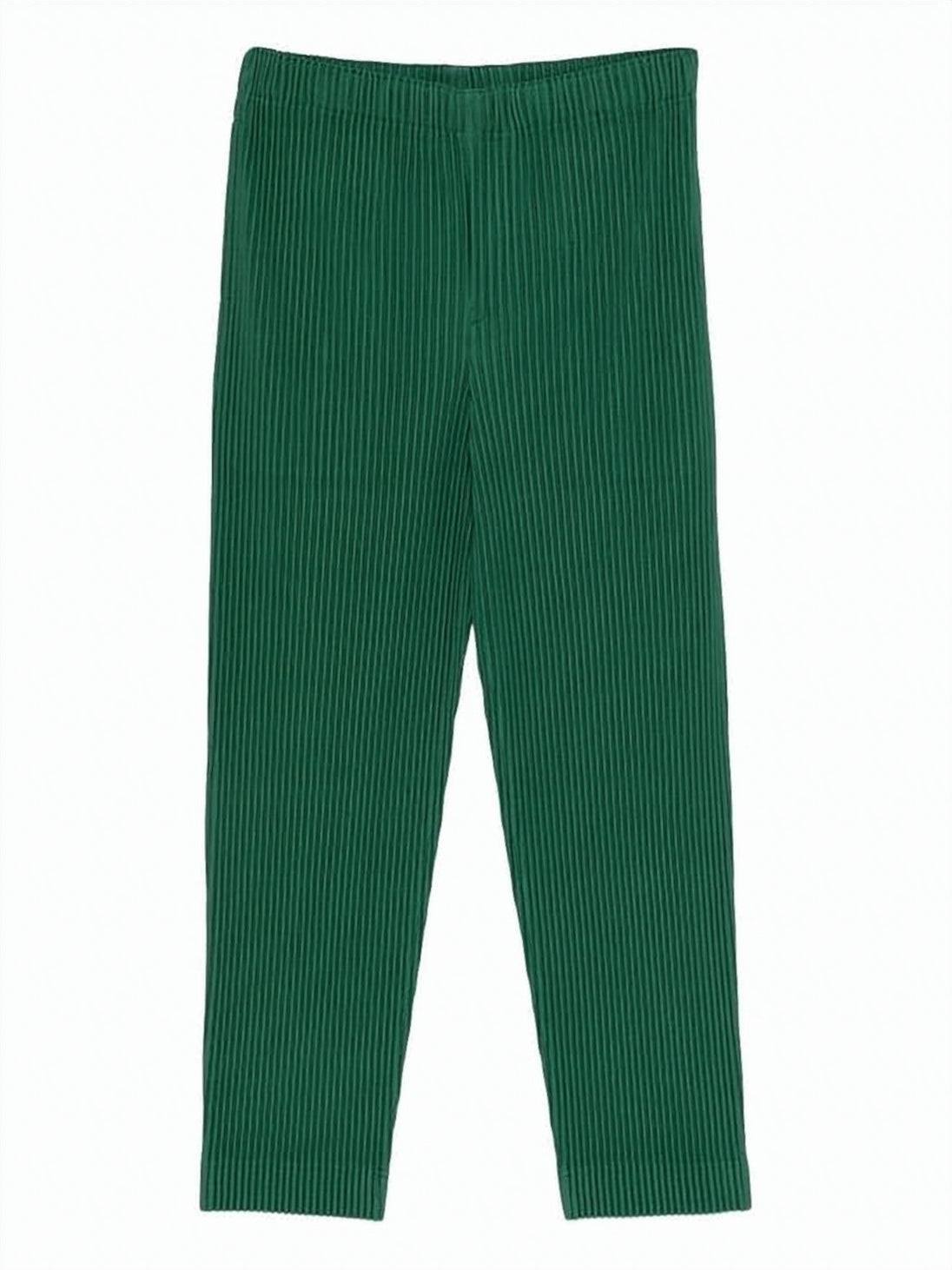 Pleated Green Tapered Jogger Pants