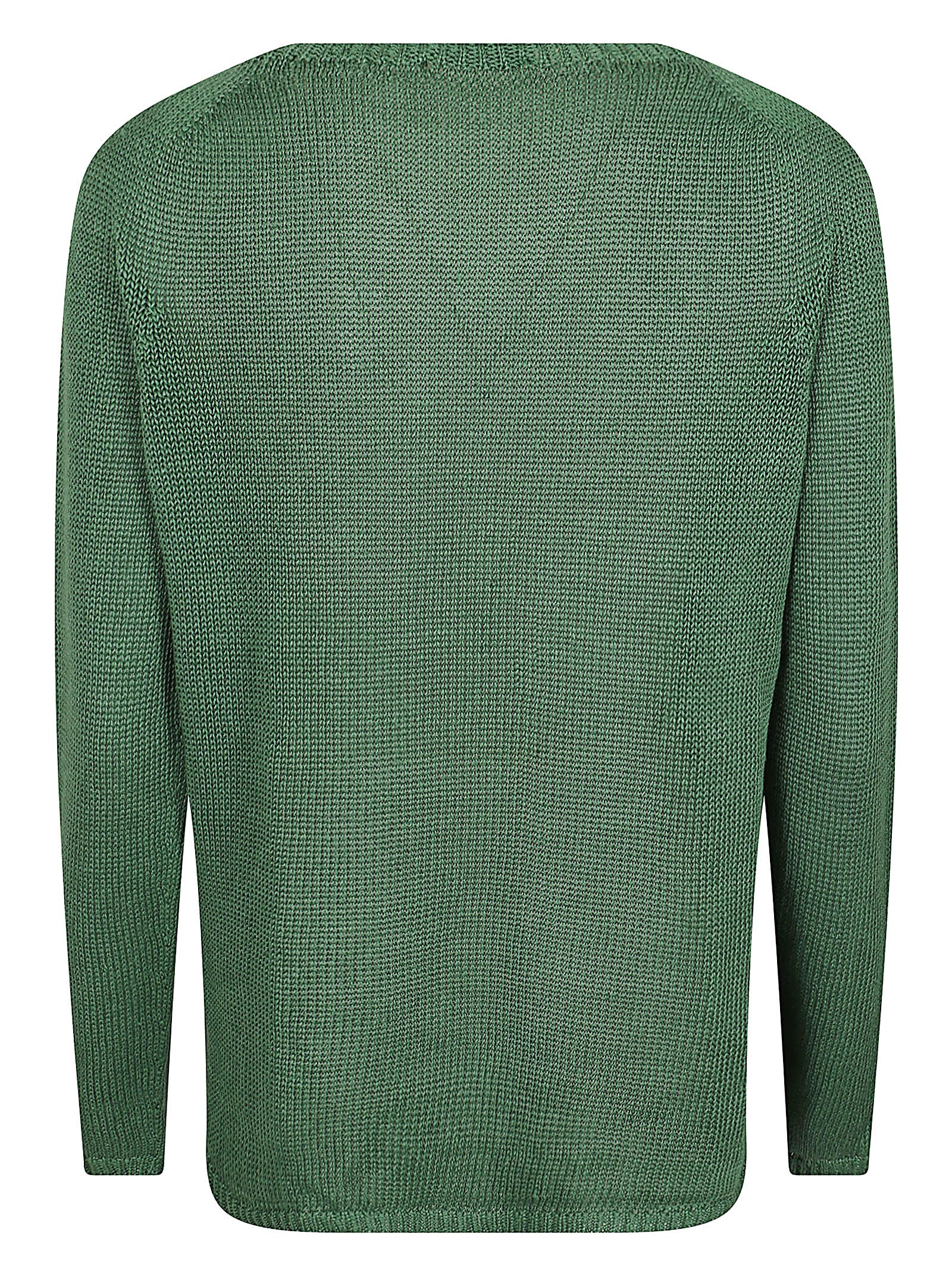 Boxy Long-Sleeved Top in Textured Knit Fabric