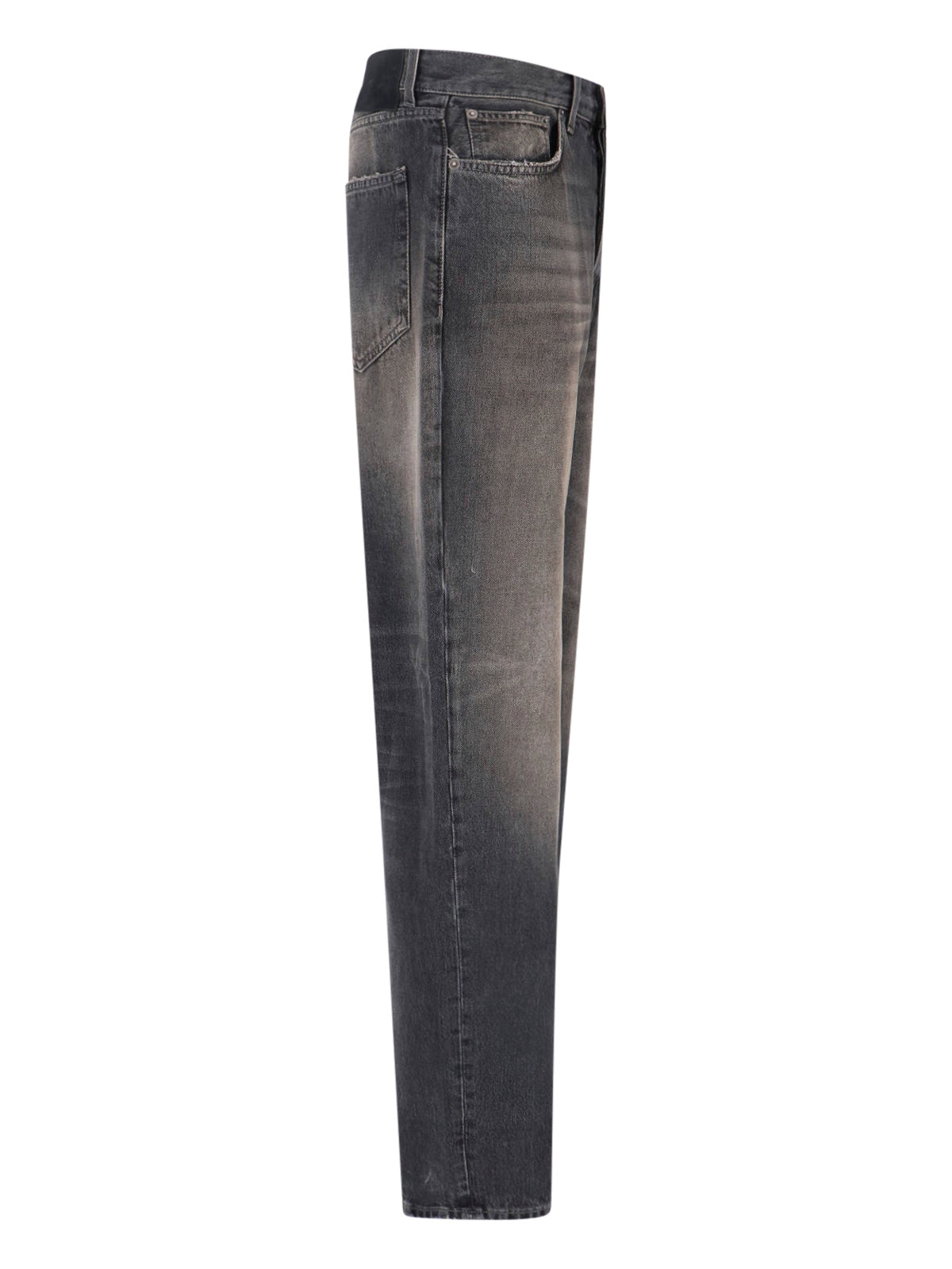 Black Logan Wide-Leg Cotton Denim Jeans