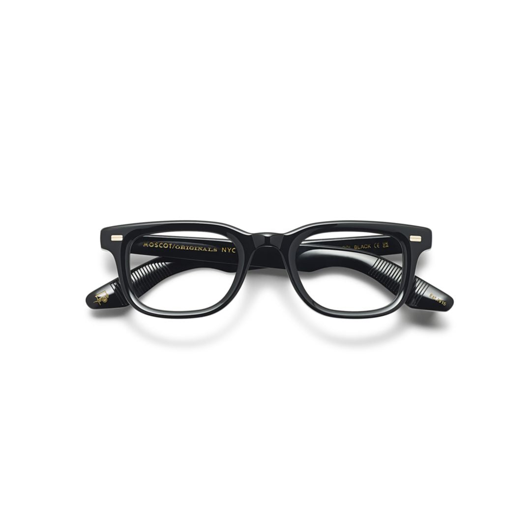 Or-Klt-O Klutz Glossy Black Rectangular Eyeglasses with Silver Accents