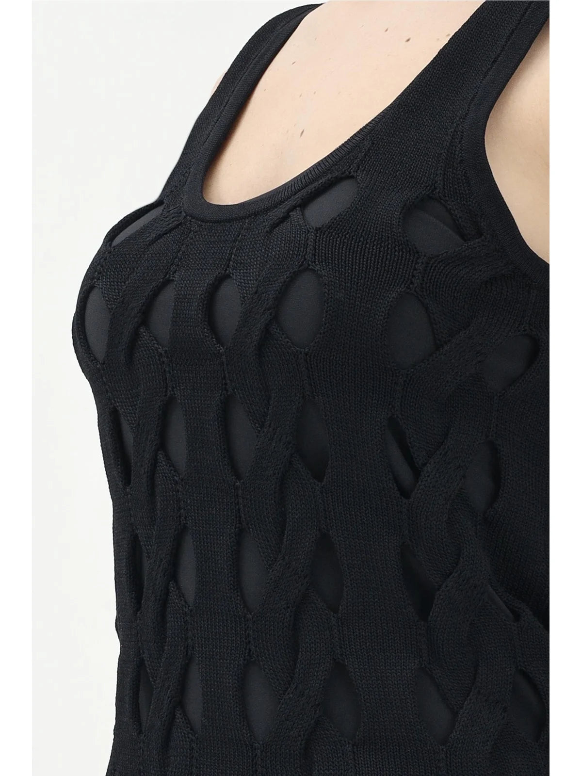 Black Viscose Nylon Top
