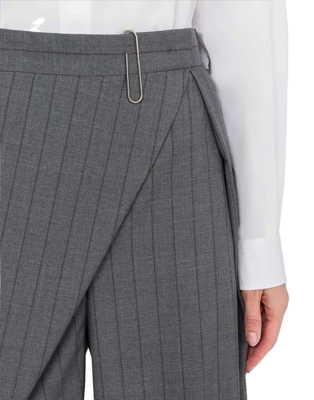 Tailored Knee-Length Shorts with Pinstripe Pattern
