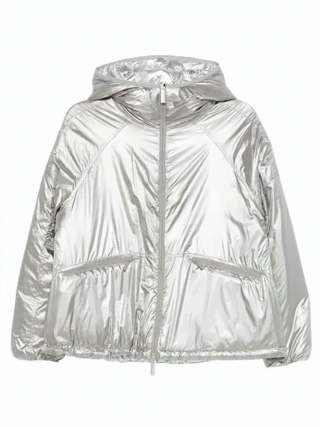 Shiny Metallic Short Padded Jacket