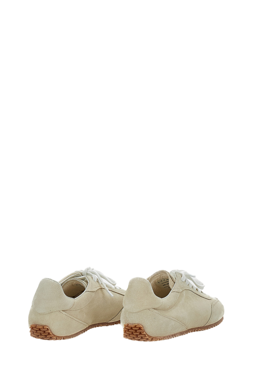 Minimalist Beige Low-Profile Sneakers with Cross-Panel Design