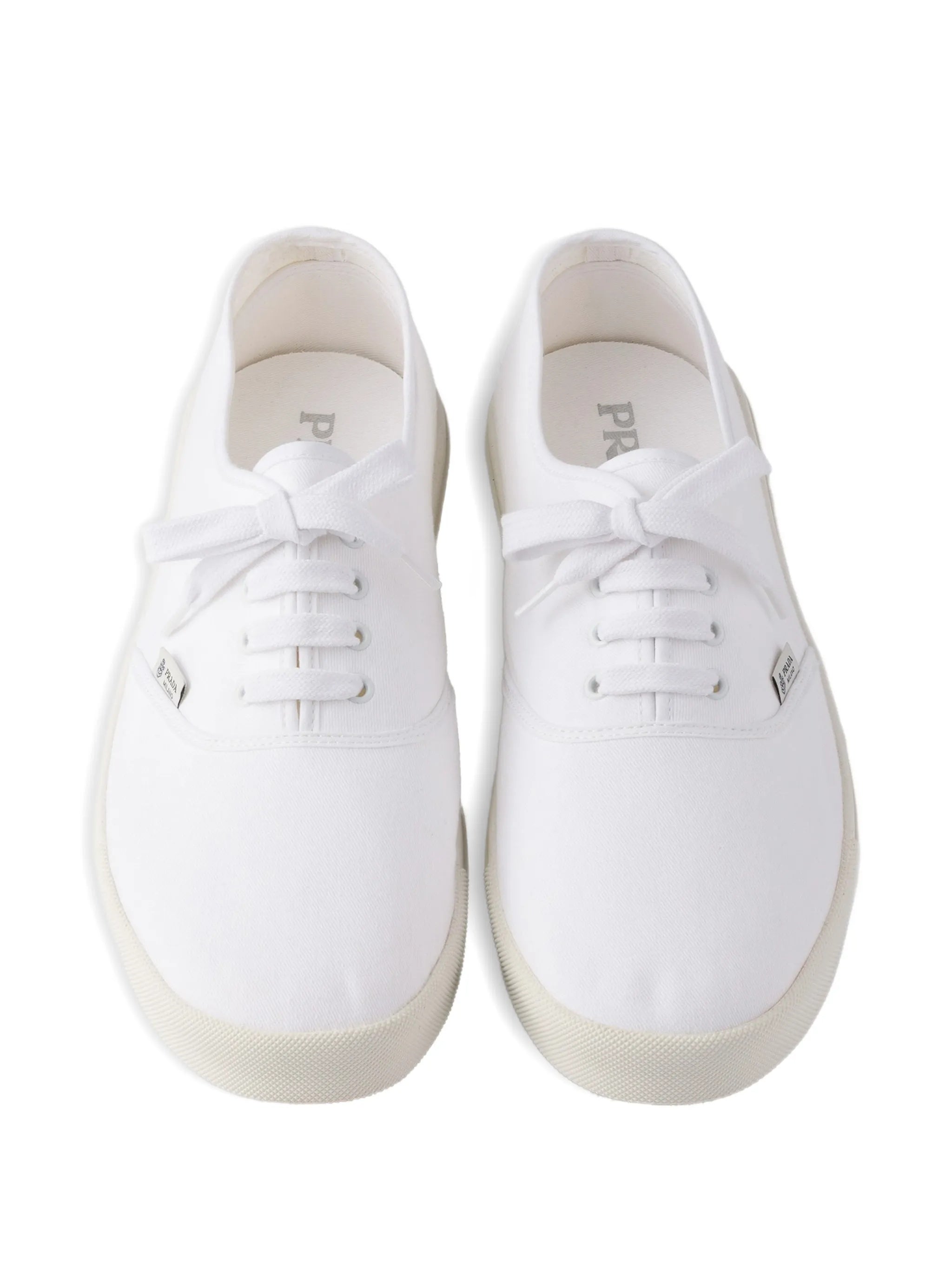 White Drill Minimalist Canvas Low-Top Sneakers