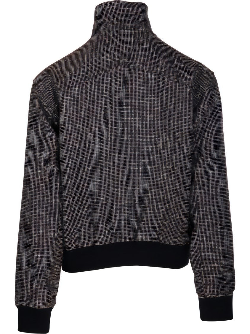 Structured Wool-Cotton Blend Jacket With Textured Pattern