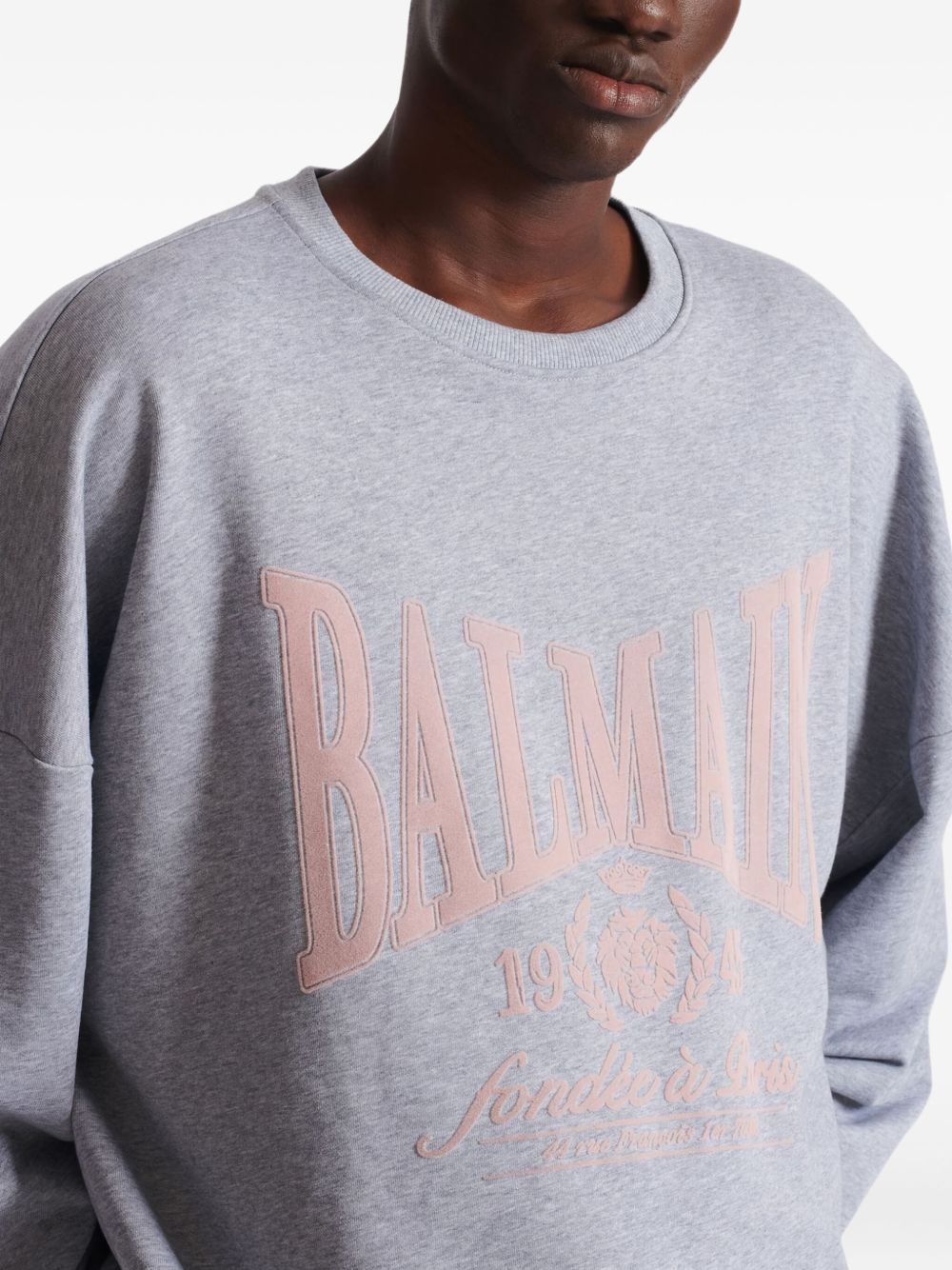Grey Silk and Nylon Blend Oversized Sweater