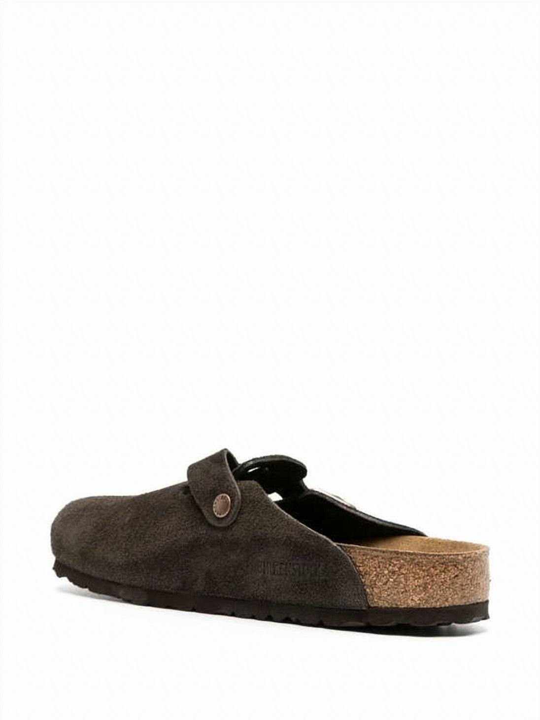 Suede Mule Slippers With Adjustable Strap