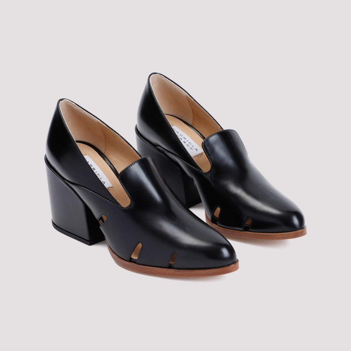 Black Calf Leather Eliza Pumps