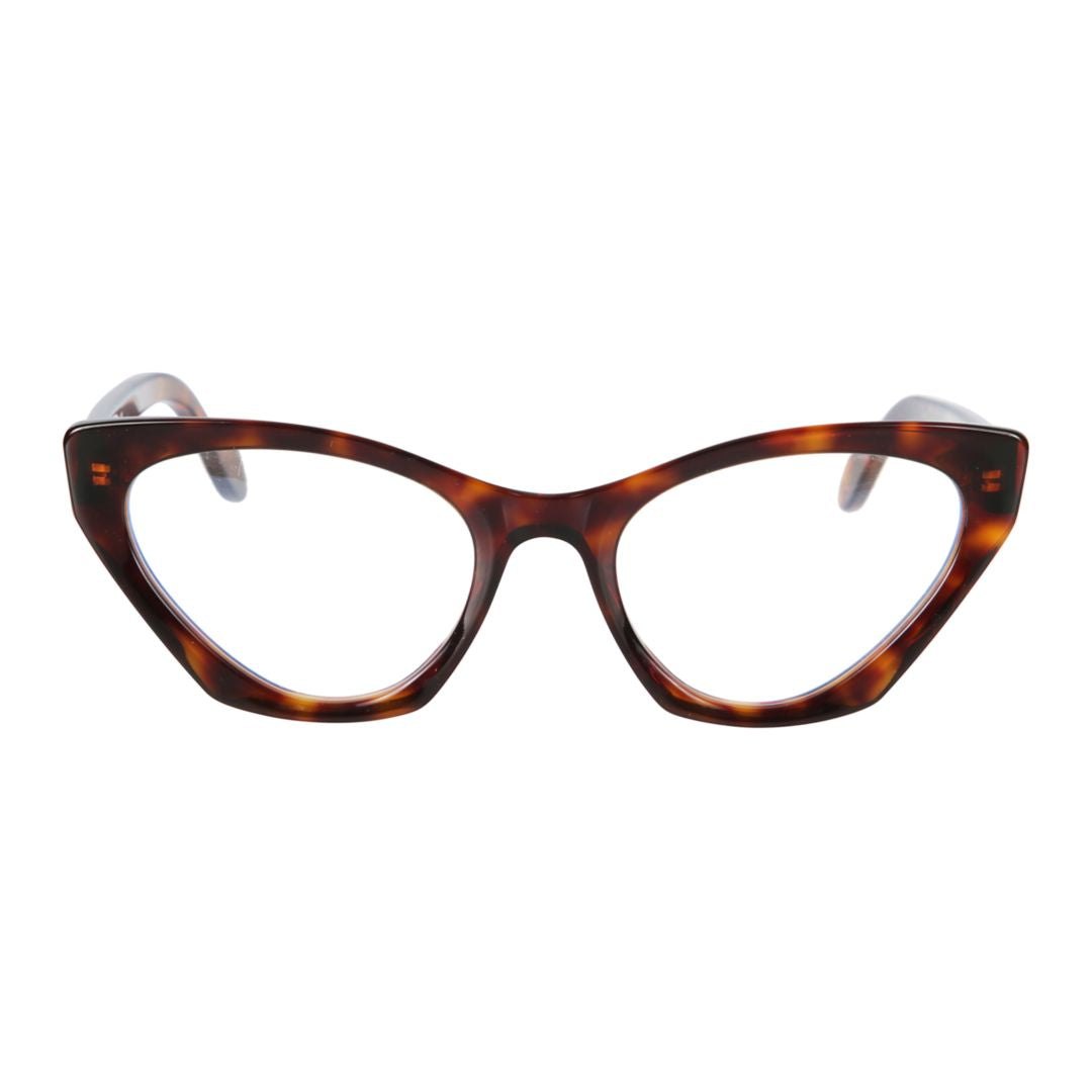 Coachella Glamour Tortoiseshell Cat-Eye Sunglasses with Glossy Finish