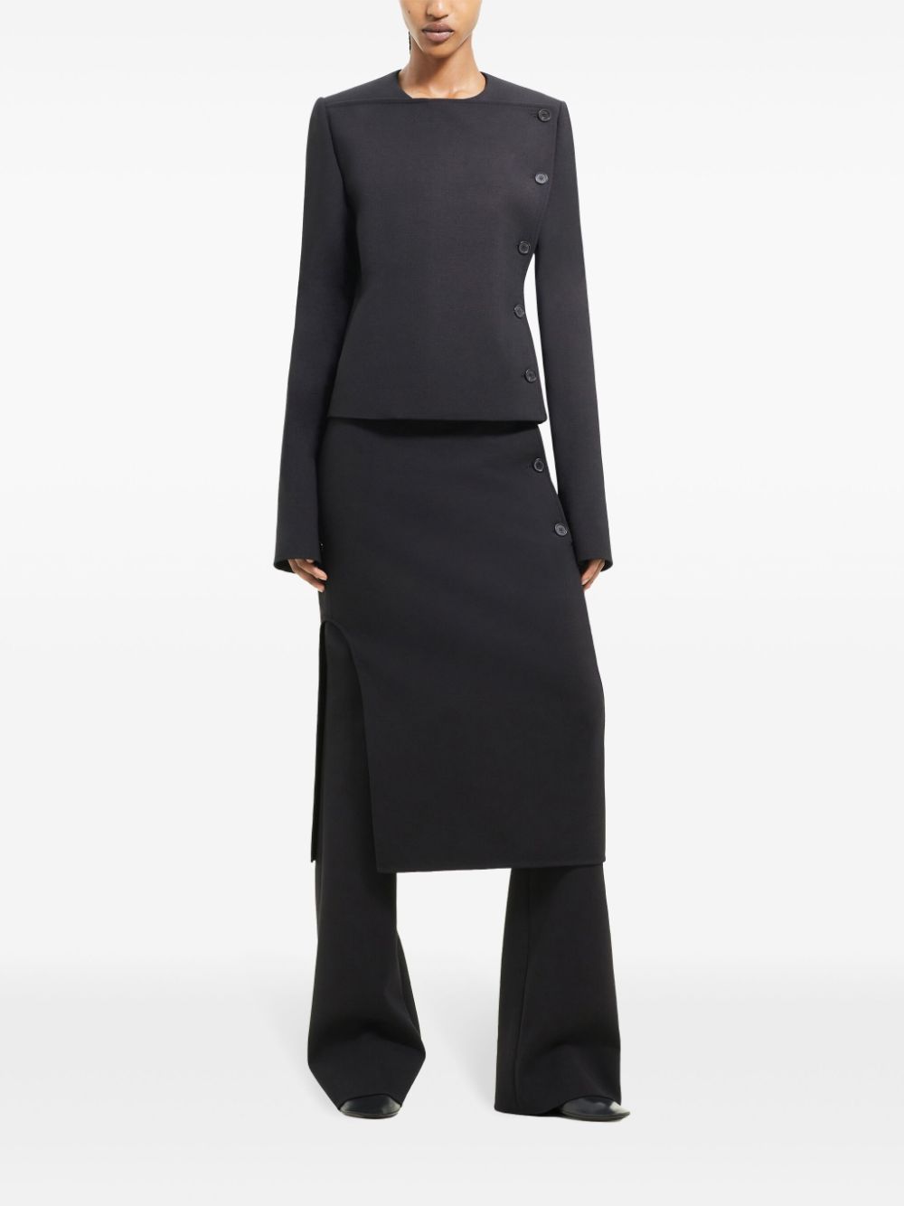 Crew Neck Tailored Jacket