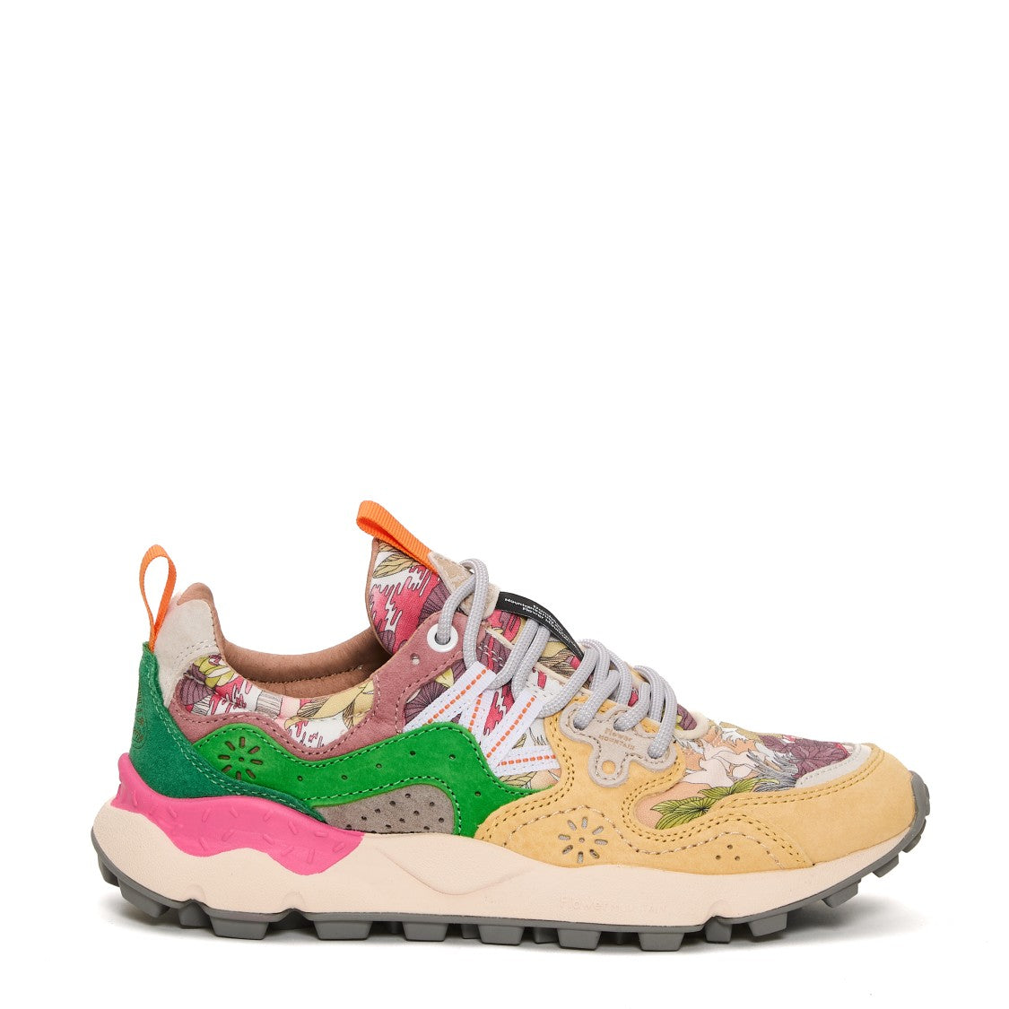 Vibrant Floral Design Sneakers With Trekking Laces And Lightweight Sole