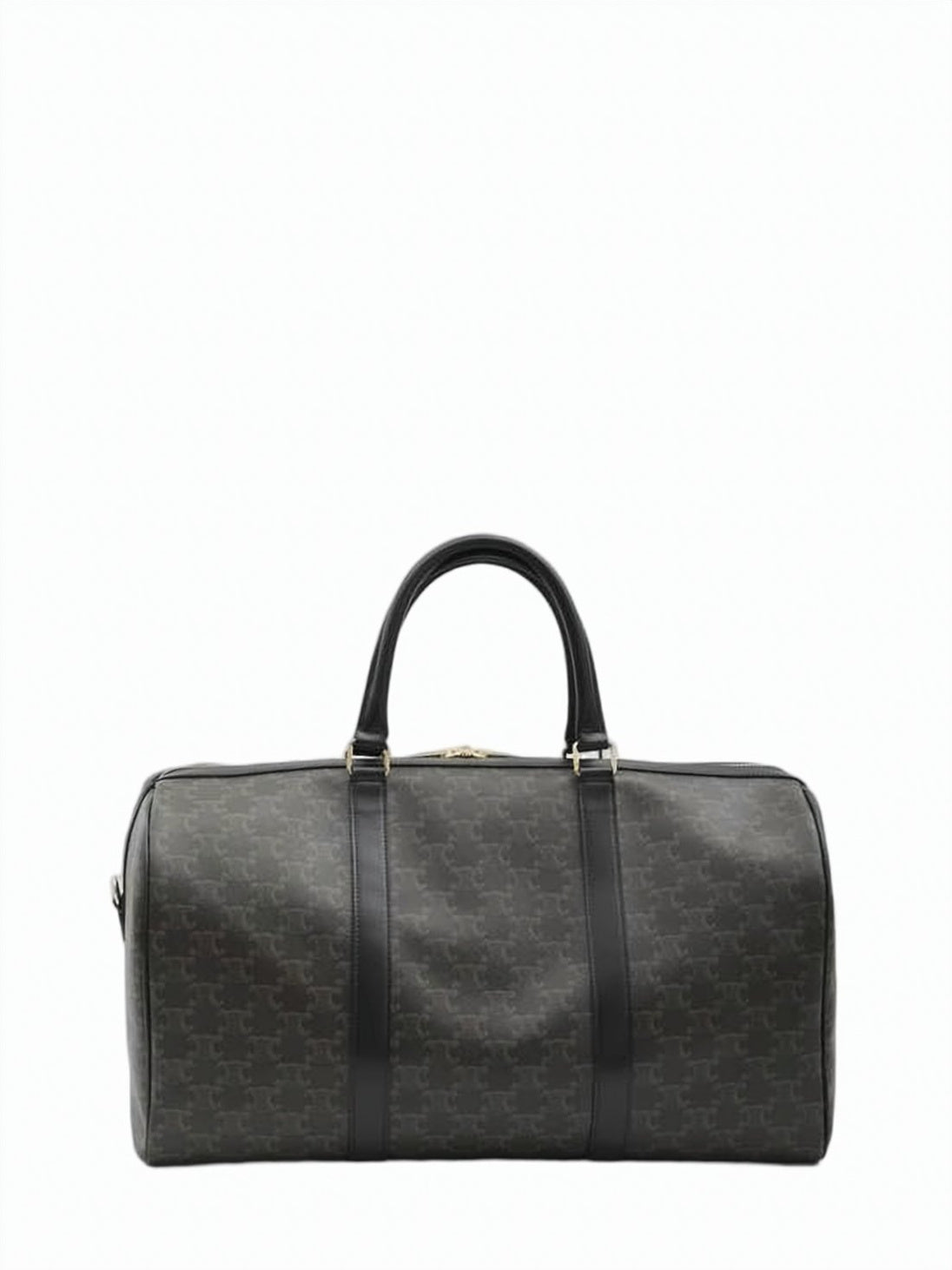 Black Calf Leather and Canvas Shoulder Bag