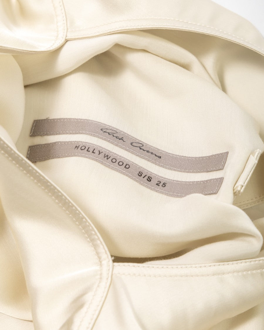 Satin-Finish White Dress
