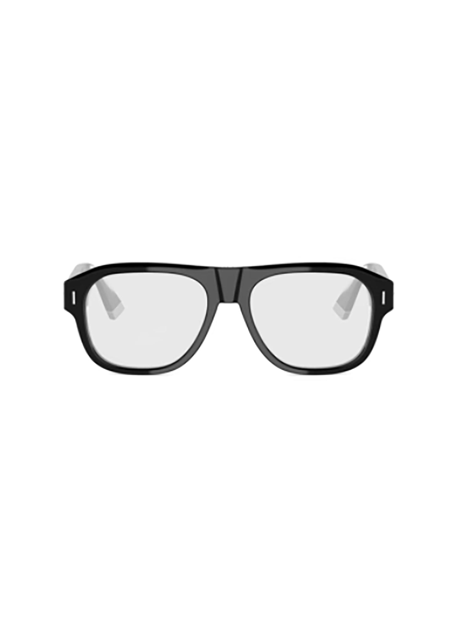 Rectangular Black Eyeglasses with Silver Accents