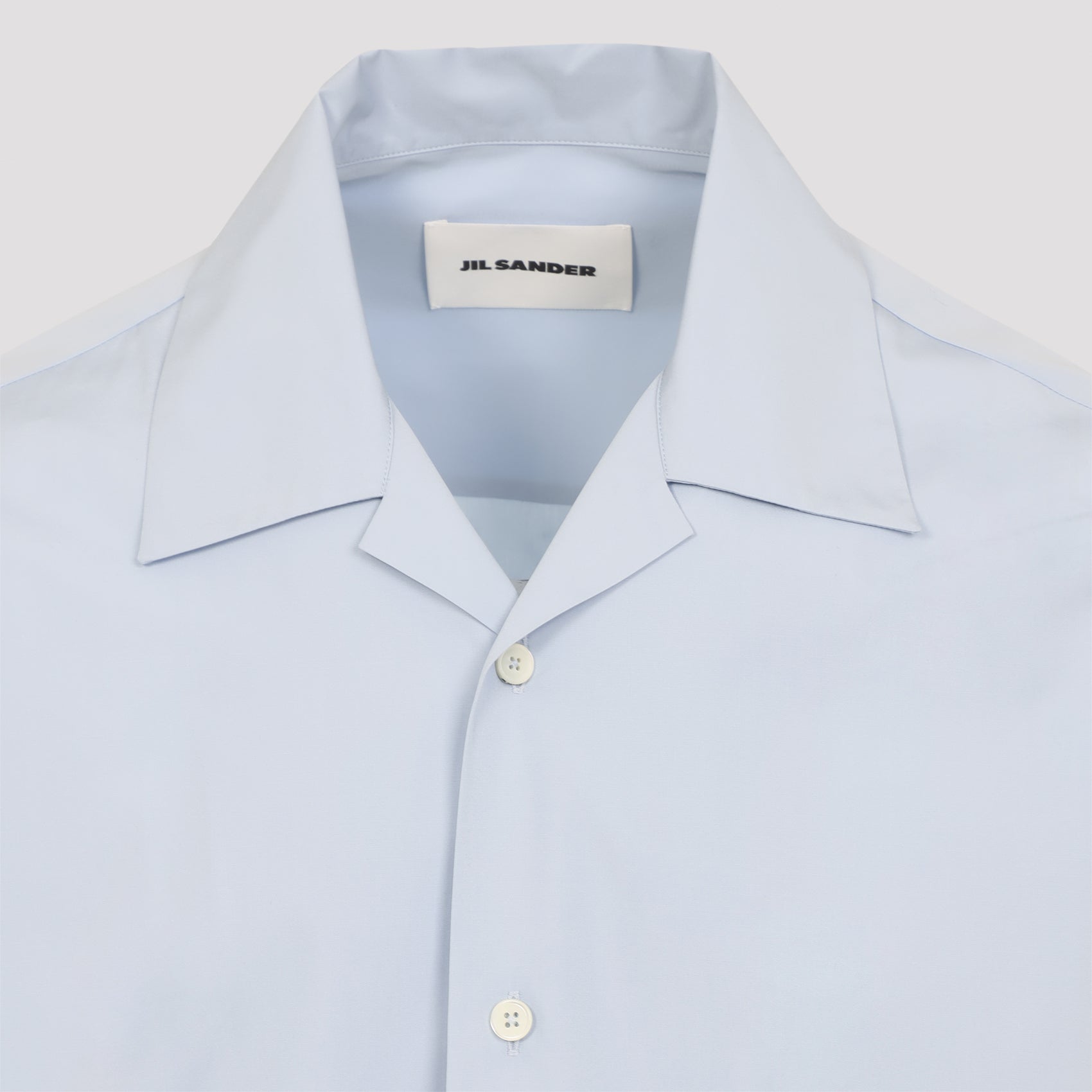 Short-Sleeved Cotton Shirt With Classic Collar